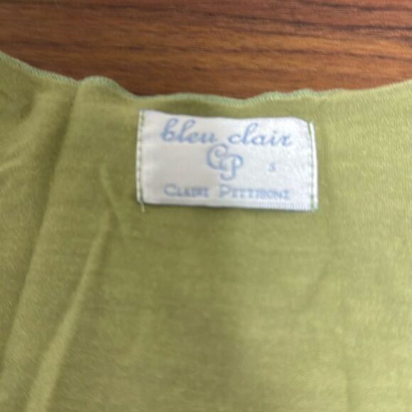 Bleu Claire Embellished Woman’s’ Tank Top with Lettuce Edge Hem. Green. Size S. - Picture 6 of 7